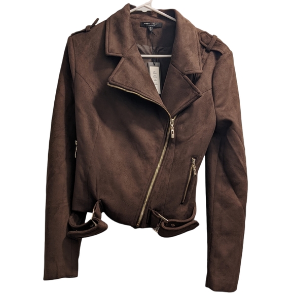 🆕 Romeo & Juliet Couture Faux Suede Chestnut Jacket M - Picture 2 of 4
